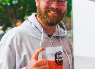 Salt Flats head brewer Scott Parker gives us a nice toast to start off the night. Photo: Talyn Sherer