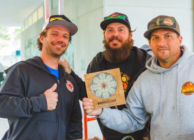 (L–R) Jay Micham, Jeremy Baxter and Frank Giammalva rightfully took home the awards for best new brew as voted for by the public. Congrats to Zion Brewery! Photo: Talyn Sherer