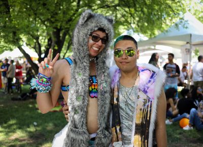 (L-R) Konrad and Gordie appreciate the size of the LGBTQ+ community in Salt Lake. “I think the good thing about Salt Lake is that it’s very family oriented. A lot of people want to be independent growing up, but parents want to watch over their children. It’s super friendly, and everyone accepts everyone here,” Konrad said. Gordie brings an outsider’s perspective to Salt Lake’s scene. “I’m from Hawaii, and I moved here a few years ago. I didn’t expect the community here to be so big and inviting,” Gordie said. Photo: John Barkiple