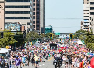 Parade lines and celebrations reach all the way down the streets. Photo: Logan Sorenson | Lmsorenson.net