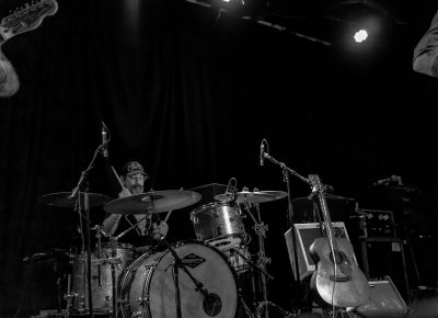 Roy Berry on the kit. Photo: Randy Roberts