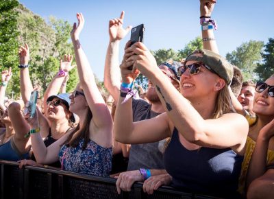 Fans try to capture the moment.