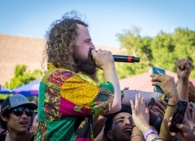 A member of Hippie Sabotage gets into the crowd.