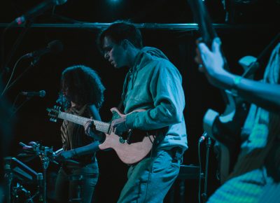 The band delivering an energetic performance of their new single “Break-Thru." Photo: Matthew Hunter