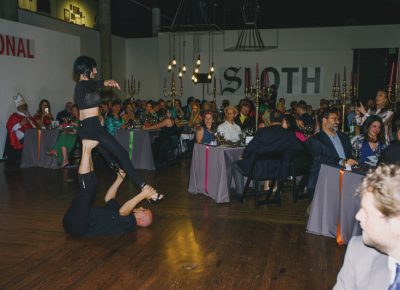 Acro yoga being performed for the guests. Photo: @clancycoop