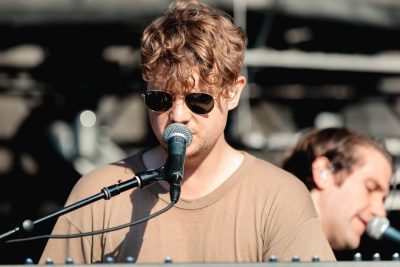 Covering keyboards and backup vocals for Foster the People at USANA Amphitheatre. Photo: Lmsorenson.net