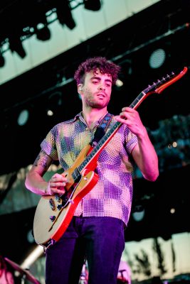 Guitarist for Paramore on stage at USANA Amphitheatre. Photo: Lmsorenson.net