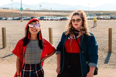 Dressed in all red, these two are matching Hayley Williams in Paramore's performance tonight. Photo: Lmsorenson.net