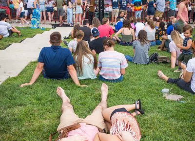 Fans catch a snooze in between sets.