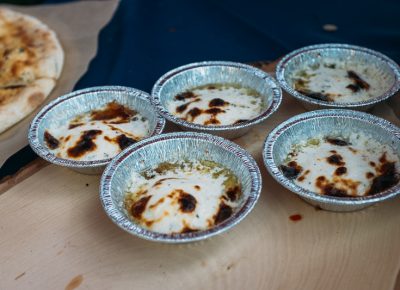 Fire and Slice Wood Fire Pizza was baking in their portable brick oven. Their pizza was lovely, though their oven-baked herbed goat cheese on flatbread was heavenly. Photo: @clancycoop