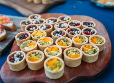 Stanza served gorgeous mini tartlets with either pomegranate, caramel and Solstice Madagascar chocolate ganache or crushed pistachio and dried mango. Photo: @clancycoop