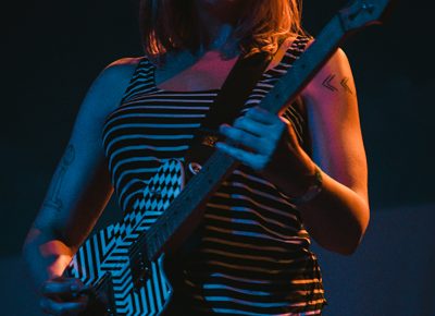 Jenn under a lightshow. Photo: Matthew Hunter