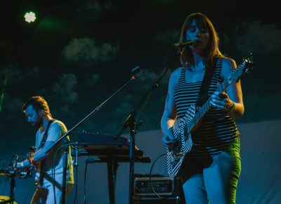 Jenn and William sharing duties during a new song. Photo: Matthew Hunter