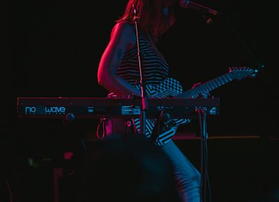 Jenn Wasner opening her Wye Oak set with a song from their new album. Photo: Matthew Hunter