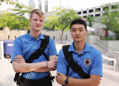 Augie and Tenzin keeping the crowd safe as EMS for the Twilight Concert Series. Photo: Logan Sorenson | Lmsorenson.net