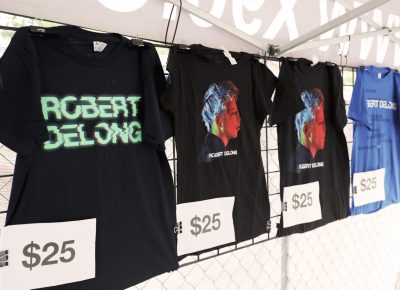 Robert DeLong Tees available to purchase at the merch tent. Photo: Logan Sorenson | Lmsorenson.net