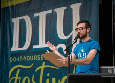 Craft Lake City SLUG Stage Manager Roddy Nikpour emceed the main stage and managed all DIY Festival production inventory backstage. He barely broke a sweat after many summers spent in sunny Phoenix, AZ.