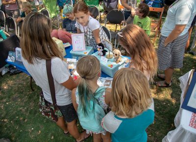 The charms made by Craft Lake City Kid Row Vendor Best Friend Match-ups were a hit. These necklaces look adorable on stuffed animals.