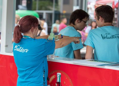 Craft Lake City Food and Beverage Coordinator Chelsea Joliet kept everyone hydrated during the DIY Festival. She also managed the food truck area.