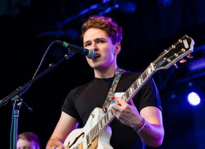 Tyler Harris playing guitar for Mojave Nomads. Photo: Logan Sorenson | Lmsorenson.net