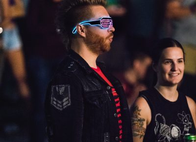 Audience member sports some amazing eyewear for the Robert DeLong show. Photo: Logan Sorenson | Lmsorenson.net