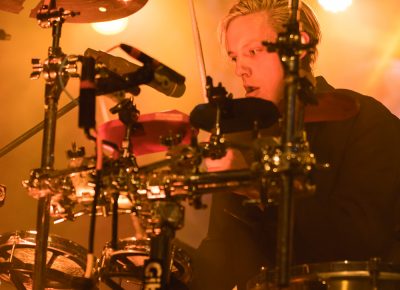 Robert DeLong playing drums along with an array of other musical instruments. Photo: Logan Sorenson | Lmsorenson.net