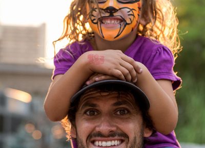 Little girl rocking some face paint.