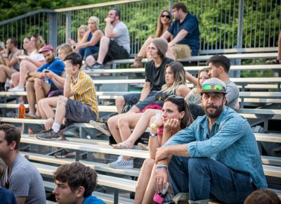 Chillin’ on the bleachers.