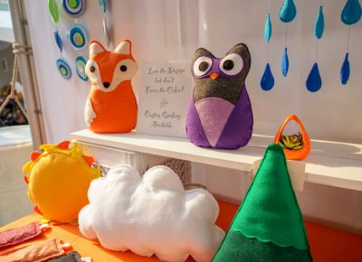 B’s wonderful orange fox and owl.