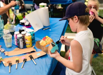 Kids at the Craft Lake City DIY Festival are able to craft their own masks and paint them as they wish! Photo: Lmsorenson.net