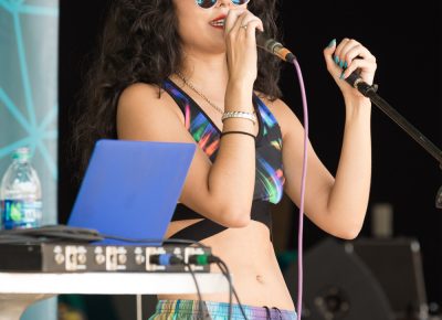 Marina on the SLUG Magazine stage at the Craft Lake City DIY Festival. Photo: Lmsorenson.net