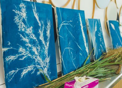 The West Elm cyanotype art workshop made for some great sun-drenched artwork.