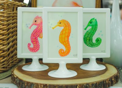 Seahorse artwork created by Alona Pratt.