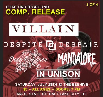 Utah Underground Compilation show No. 2 flier