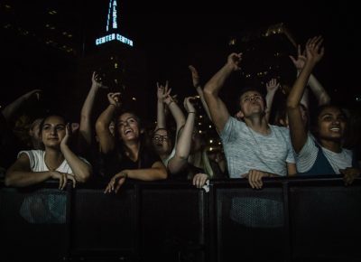 A hyped-up crowd for Moon Taxi.