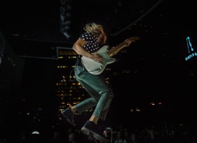 Trevor getting some airtime on the catwalk.