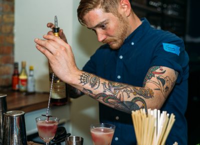 (L-R) Jacob Hall might be a familiar face to Salt Lakers, as he has been bartending here for some time. Photo: @clancycoop