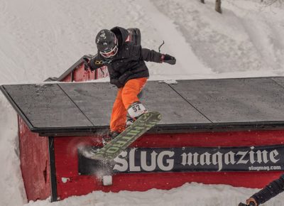 Ashton Davis during men's 17 and under snowboarding.