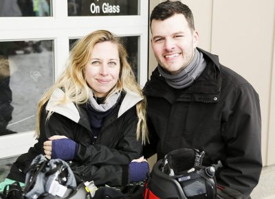 Erin and Jeff Neblett taking a break.