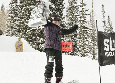 1st place winner of women’s open ski Isabel Parada is happy to win!