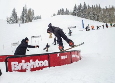 Jeff Hopkins front side nose slide-winner for Best Trick at 2019 Slug Games at Brighton.