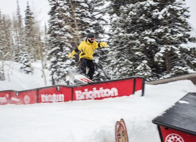 Bryan Watson's stylish tail press on a wave rail.