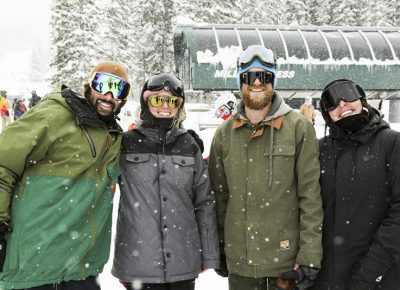 Sean Donley, Abbey Mallory, Cory Dragna, and Madi Mae all geared up for the cold.