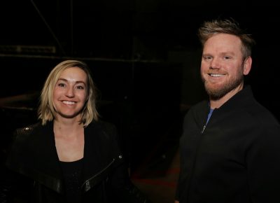 Tanya and Drew, fans of Face to Face, are standing in line at the merch table. Photo: @Lmsorenson