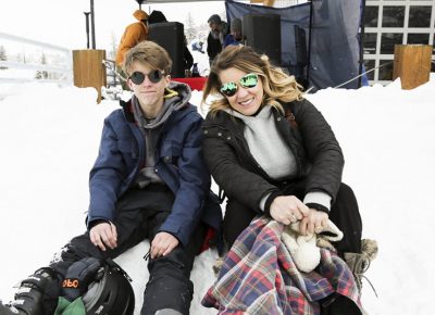 Carson and Misty Lewis sit to watch the games.