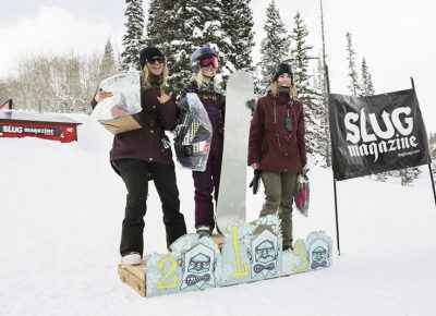 Women’s open snow winners excited to win! 1st place Gwynnie Park, 2nd place Lexie Bryner, and 3rd place Jess Kelley.Lexie Bryner, and 3rd place Jess Kelley.