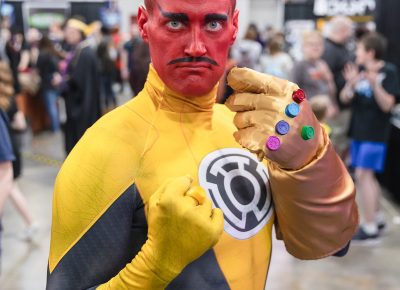 Matt Monson (@Maddmatter) cosplaying as the Green Lantern villain Sinestro at FanX19. Photo: @Lmsorenson