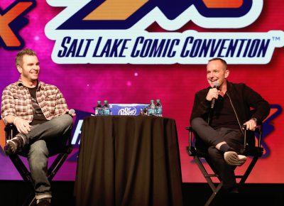 Avengers actor and star of the MCU TV series "Agents of Shield" Clark Gregg on stage discussing his favorite role, the difference between filming TV and movies, as well as the future of the MCU with host Jimmy Martin. Photo: @Lmsorenson