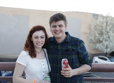 Madi Brooks and Zeb Brimhall taking in some air on the balcony before the show. Photo: @Lmsorenson