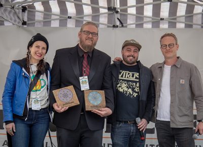 (L-R) Angela H. Brown, Ethan Miller, Alexander Ortega and industry professional, Ryan Manning. Photo: John Barkiple